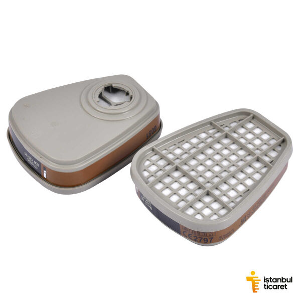 3M 6051 A1 Organik Gaz Buhar Yarım Yüz Maskesi Filtresi (1 Çift) - 3