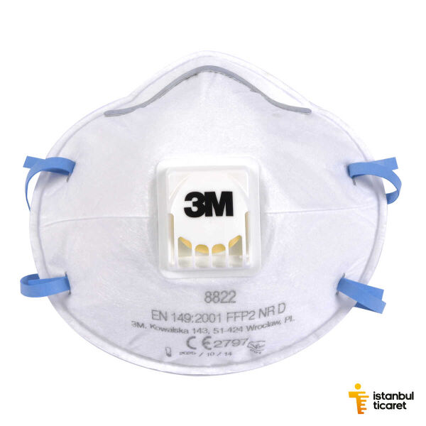 3M 8822 Ventilli Toz Maskesi FFP2 (10 Adet/Kutu) - 1