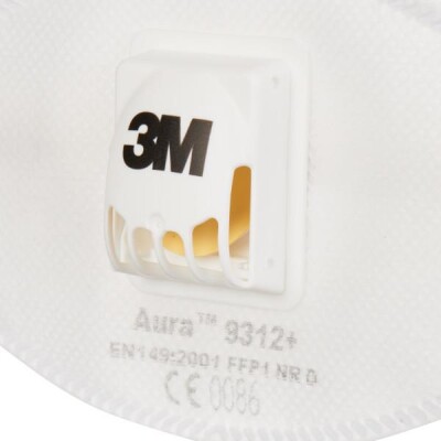 3M 9312+ Ventilli Toz Maskesi FFP1 Aura (10 Adet) - 3