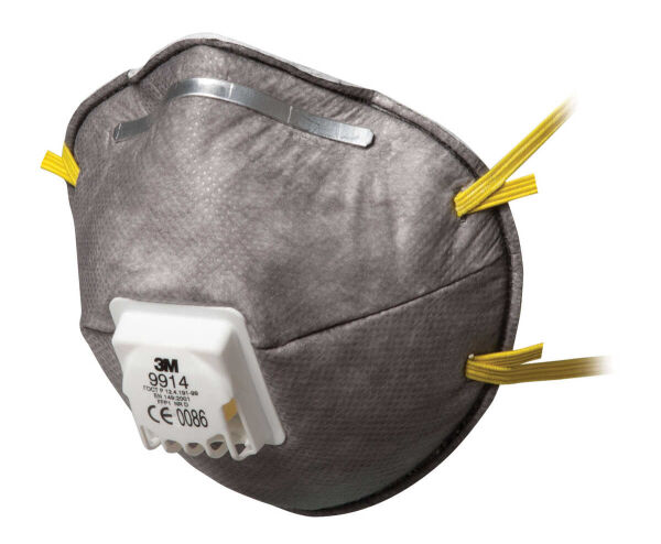 3M 9914 Ventilli Aktif Karbonlu Toz Maskesi FFP1 (10 Adet/Kutu) - 1