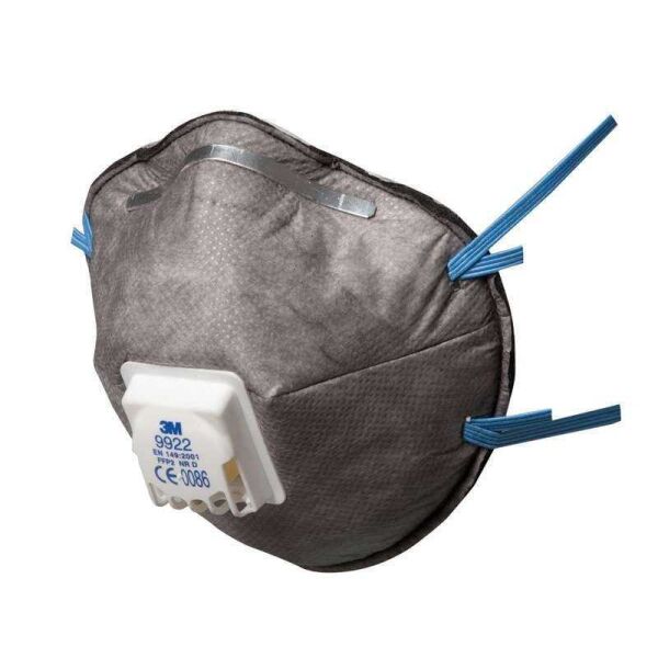 3M 9922 FFP2 Ventilli Aktif Karbonlu Organik Gaz, Toz ve Sis Maskesi (10 Adet/Kutu) - 1