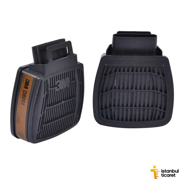 3M D8051 Secure Click Dual Flow A1 Gaz ve Buhar Filtresi (1 Çift) - 4