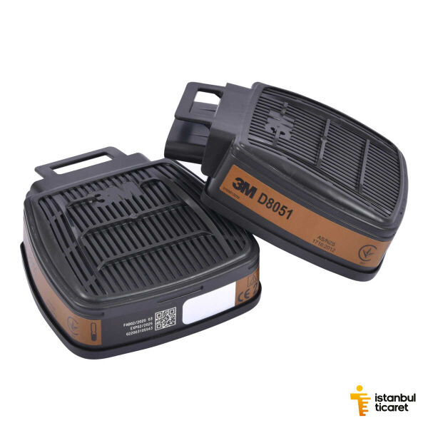3M D8051 Secure Click Dual Flow A1 Gaz ve Buhar Filtresi (1 Çift) - 2