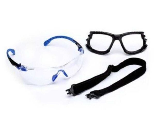 3M Solus S1101 SGAFKT-EU Mavi Siyah Kenar Şeffaf Gözlük Kit - 4