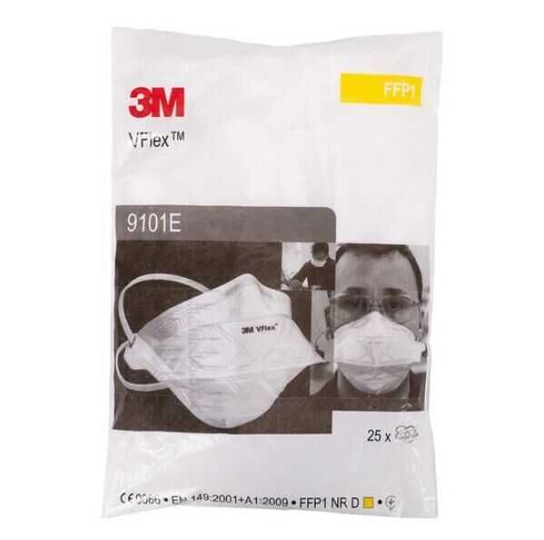 3M VFLEX 9101E Ventilsiz Toz Maskesi FFP1 (25 Adet/Kutu) - 3