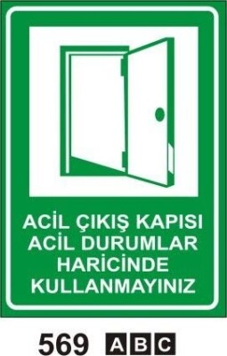 Acil Çıkış Kapısı Uyarı Levhası - Decota