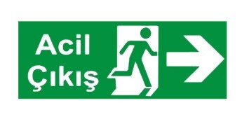 Acil Çıkış Sağ Ok Uyarı Levhası - 1