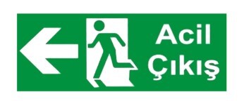 Acil Çıkış Sol Ok Uyarı Levhası - 1