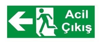 Acil Çıkış Sol Ok Uyarı Levhası - 1