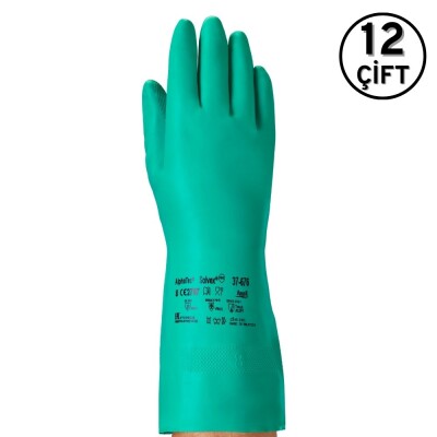 Ansell 37-676 Kimyasal Ve Sıvı Korumalı İş Eldiveni (12 Çift/24 Adet) - 1