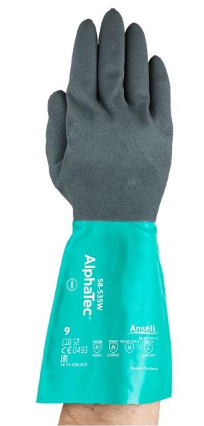 Ansell AlphaTec 58-535W Isı Kimyasal ve Sıvı Korumalı Antistatik İş Eldiveni - 3