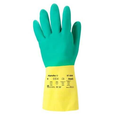 Ansell Alphatec 87-900 Tuzlara ve Deterjanlara Yüksek Dirençli Kimyasal İş Eldiveni - 1