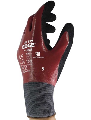 Ansell Edge 48-919 Yağ Dirençli Nitril İş Eldiveni (12 Çift/24 Adet) - 2