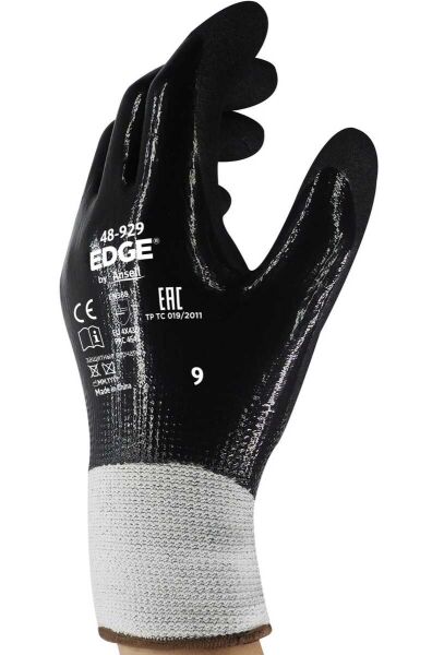 Ansell Edge 48-929 Nitril Kaplı Yağ Tutmayan ve Çok Amaçlı Koruma İş Eldiveni - 2
