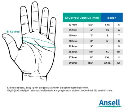Ansell Hyflex 11-840 Köpük Nitril Genel Amaçlı İş Eldiveni - 5