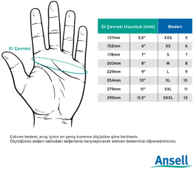 Ansell Hyflex 11-948 Kesilme Dirençli Yağ Tutmaz İş Eldiveni - 4