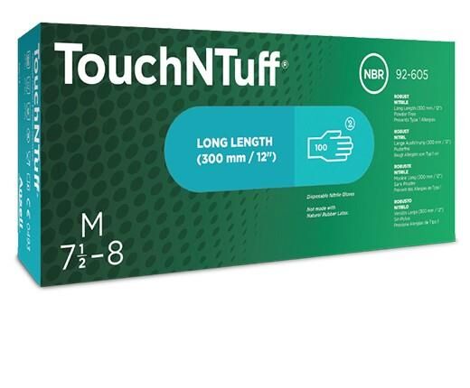 Ansell TouchNTuff 92-605 Kimyasal Sıçramalara Karşı Dirençli Nitril Eldiven (100 Adet/Kutu) - 2