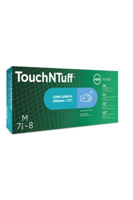 Ansell TouchNTuff 92-665 Darbe ve Kimyasal Dirençli Tek Kullanımlık Nitril Eldiven - Ansell (1)