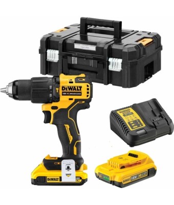 Dewalt DCD709D2T 18V 2.0Ah Kompakt Kömürsüz, Çantalı, Çift Akülü Darbeli Matkap - Dewalt (1)