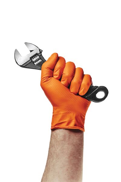 Dolphin PowerGrip Ekstra Kalın Turuncu Nitril Eldiven (50 Adet/Kutu) - 2