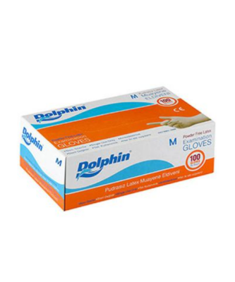 Dolphin Pudrasız Beyaz Lateks Eldiven (100 Adet/Kutu) - 1