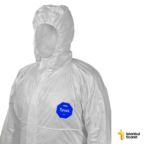 DuPont™ Tyvek® 500 Xpert Başlıklı Kimyasal Koruyucu Tulum - 1