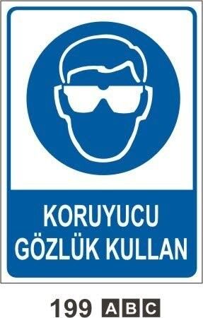 Koruyucu Gözlük Kullan Uyarı Levhası - 1
