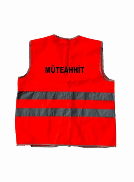 Müteahhit Baskılı Reflektif İkaz Yeleği - 1