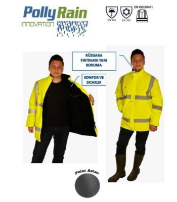 Polly Rain PU Polyester Polar Reflektörlü Yağmurluk - 1