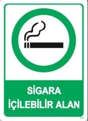 Sigara İçilebilir Alan Uyarı Levhası - 1