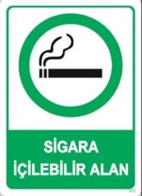 Sigara İçilebilir Alan Uyarı Levhası - 1