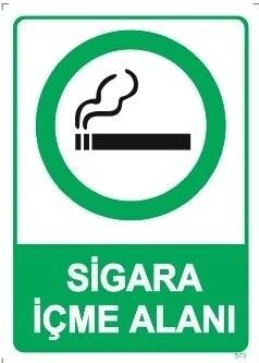 Sigara İçme Alanı Uyarı Levhası - 1