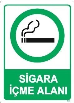Sigara İçme Alanı Uyarı Levhası - 1