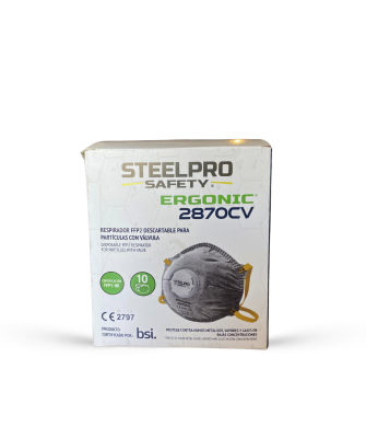 SteelPro 2870CV FFP2 NR Aktif Karbonlu Konik Maske (10 Adet-Kutu) - SteelPro